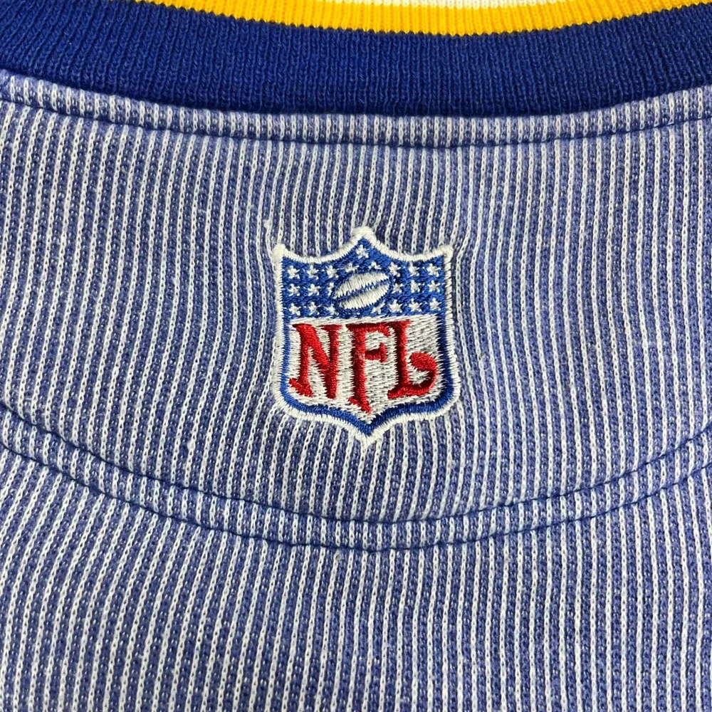 90s Vintage Logo Athletic NFL Pro Line St‎ Louis Rams Striped Sweatshirt Mens L